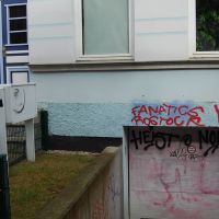 02-Graffitientfernung-in-Rostock-Garagentor-Fassade-reinigen-Farbe-einlesen